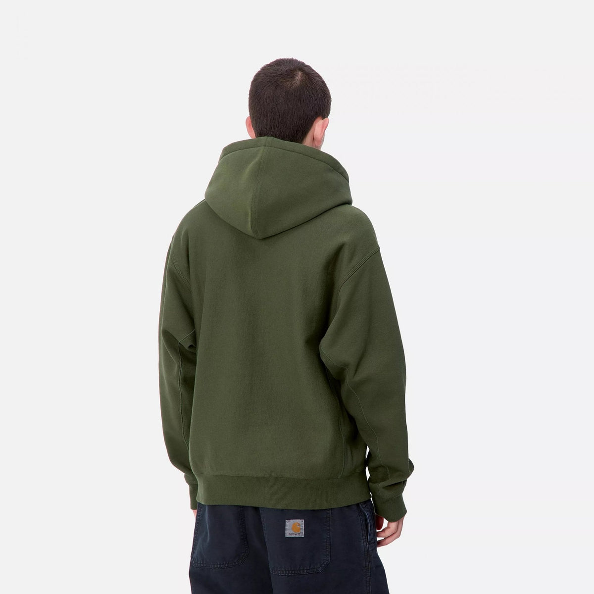 Hooded American Script Sweat - Tarragon