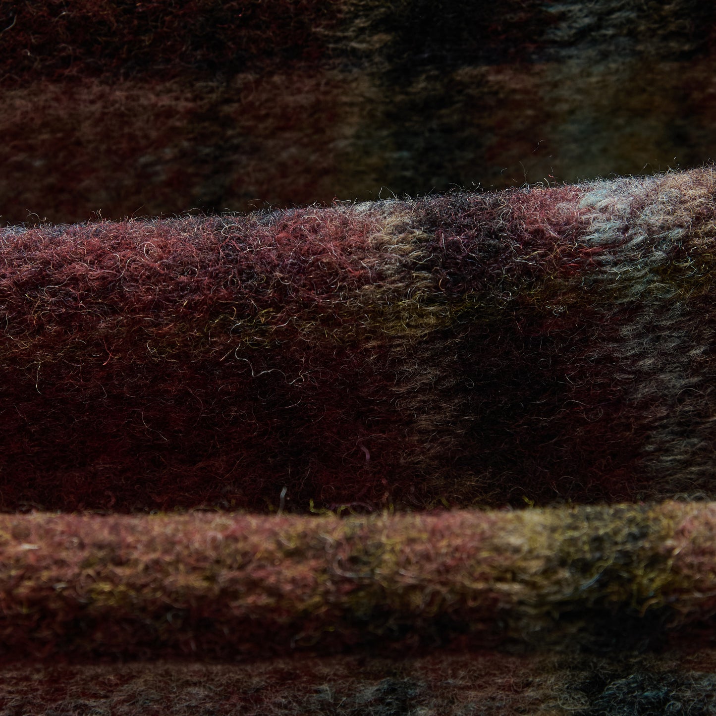 Whiting Overshirt Wool Blend Check - Burgundy / Multi