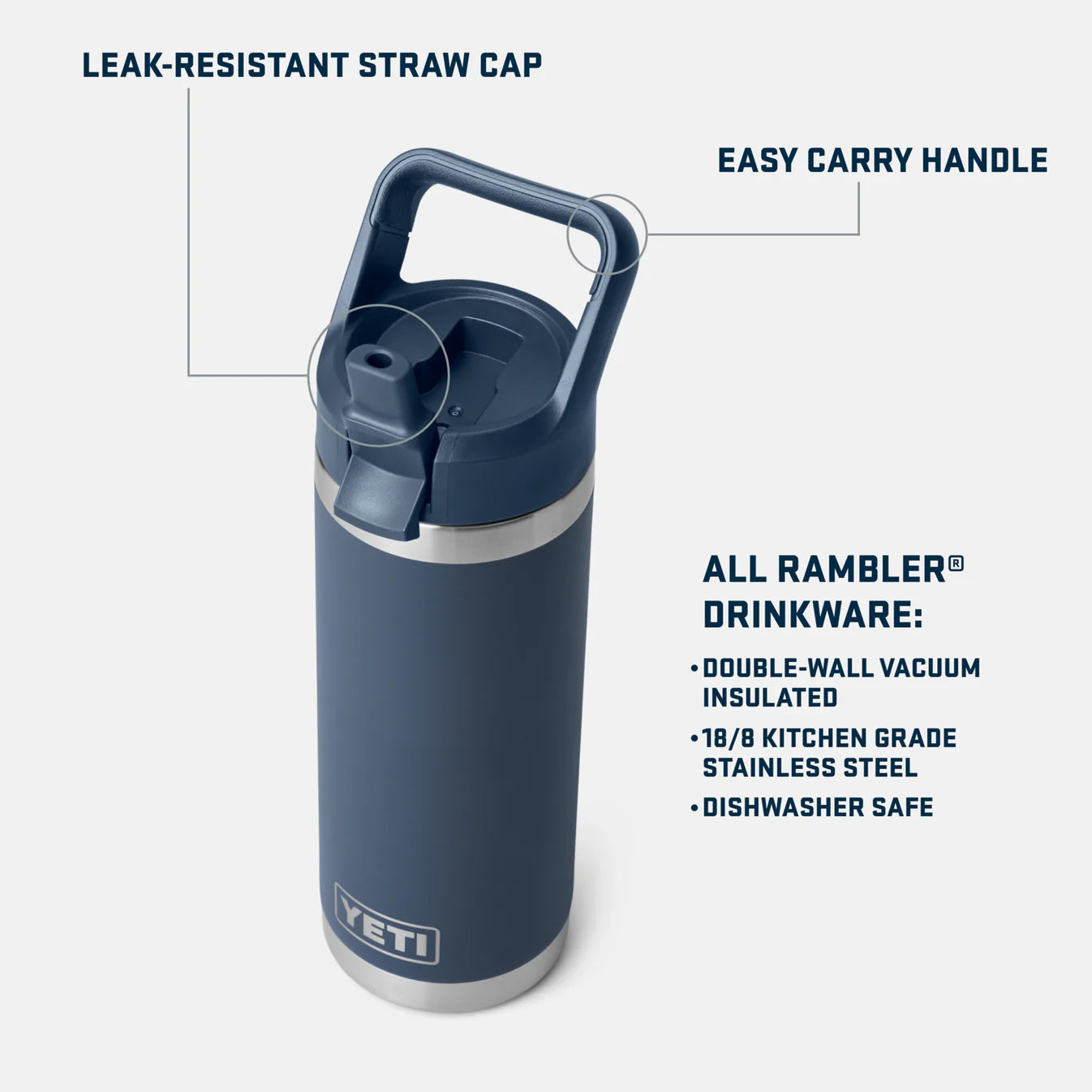 Rambler™ 18oz (532ml) Bottle, Straw Cap - Royal Blue