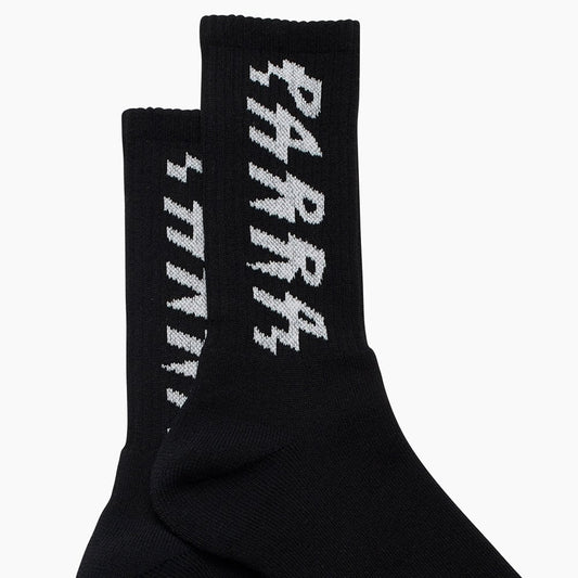 Spiked Logo Crew Socks - Black