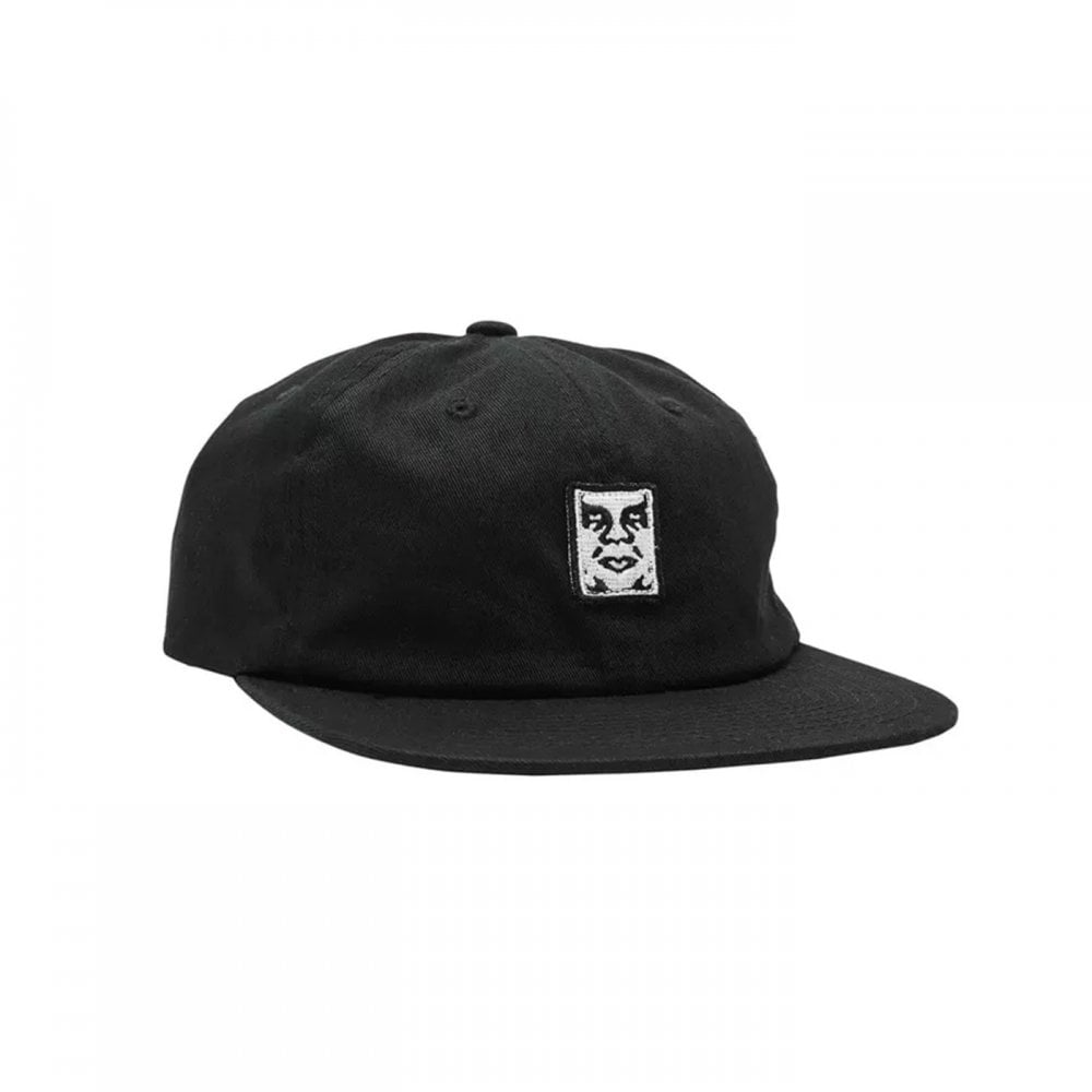 Icon Patch Panel Strapback Cap 25 - Black