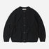 Heavy Wool Round Cardigan - Black