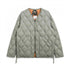 Military V-Neck Soft-Shell Down Jacket w. Zip - Dark Sage Green
