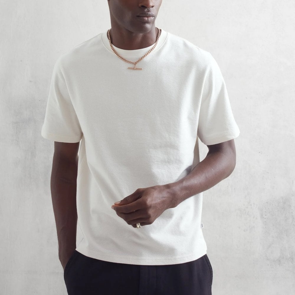 Dean Textured Organic Cotton T-Shirt - Ecru