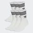 3 Stripe Crew Sock, 6 Pack - White