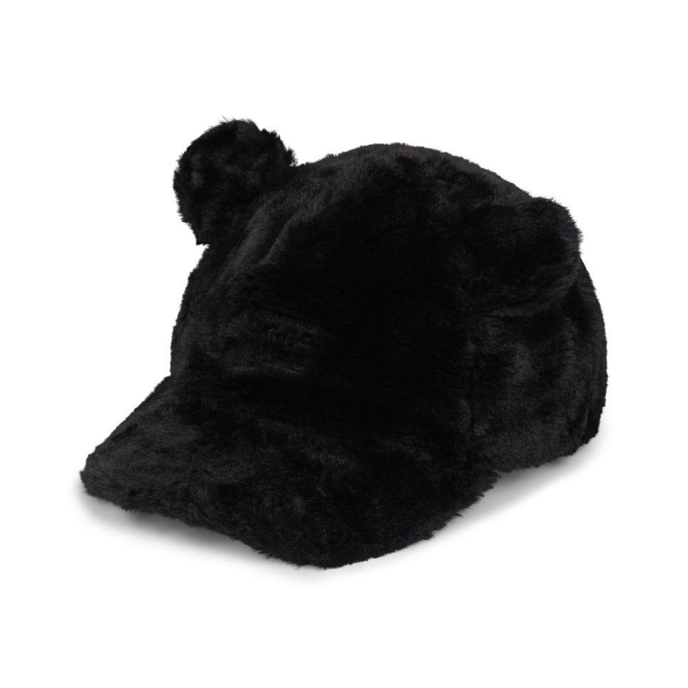 Temple Fluffy Ear Cap - Black