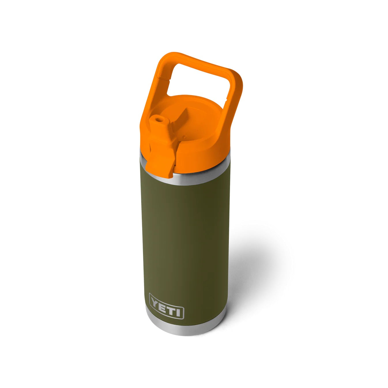 Rambler® 18 oz (532 ml) Bottle with Straw Cap - Olive/King Crab Orange