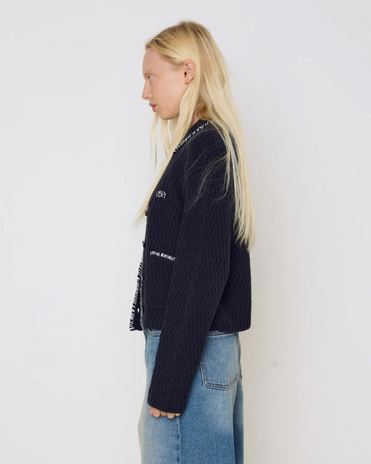 Women's Amelie Button Down Sweater - Off Black