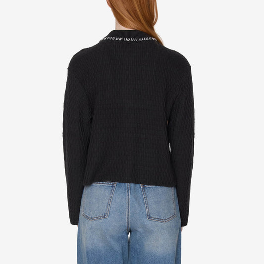 Women's Amelie Button Down Sweater - Off Black