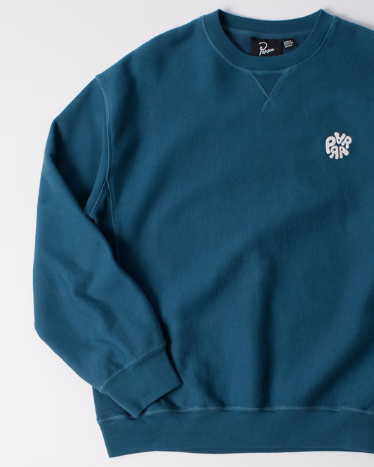 Balloon Logo Cross-Grain Crewneck - Blue