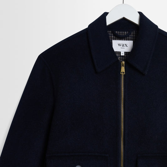 Hamblin Jacket Double Face Check - Navy