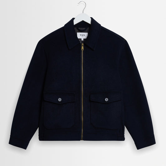 Hamblin Jacket Double Face Check - Navy