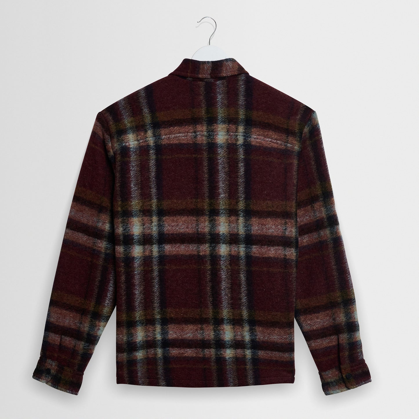 Whiting Overshirt  Wool Blend Check - Burgundy / Multi