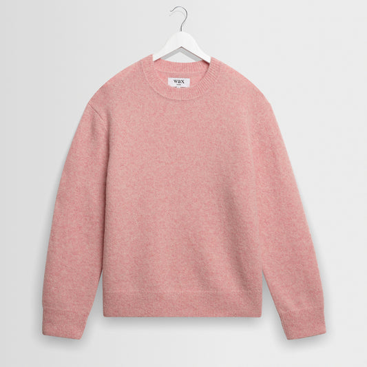 Wilde Crew Fluffy Wool Crewneck - Pale Pink