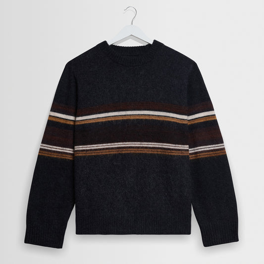 Wilde Crew Brush Bold Stripe - Charcoal Brown