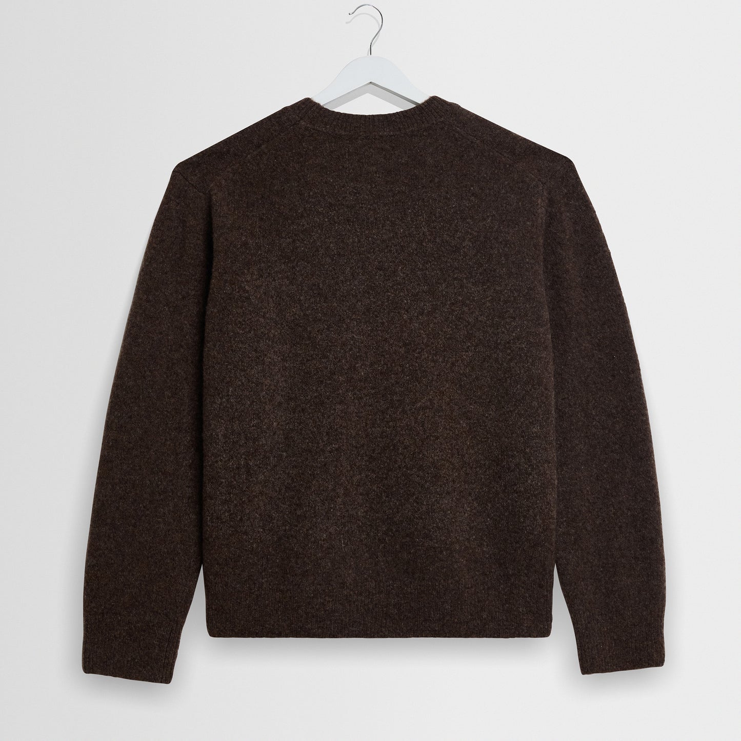 Wilde Crew Fluffy Wool Crewneck - Chocolate Brown