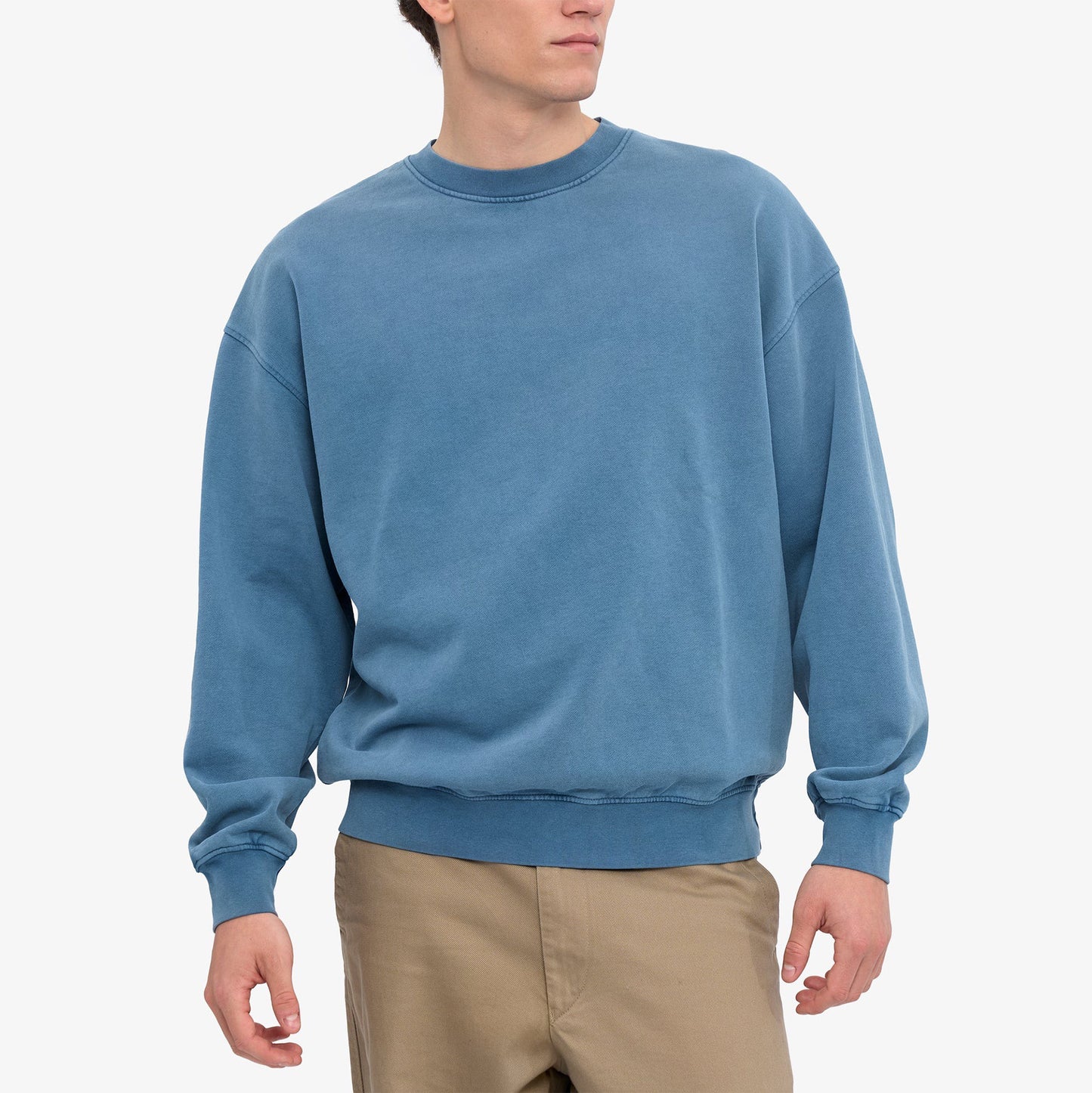Organic Oversized Crew - Faded Indigo