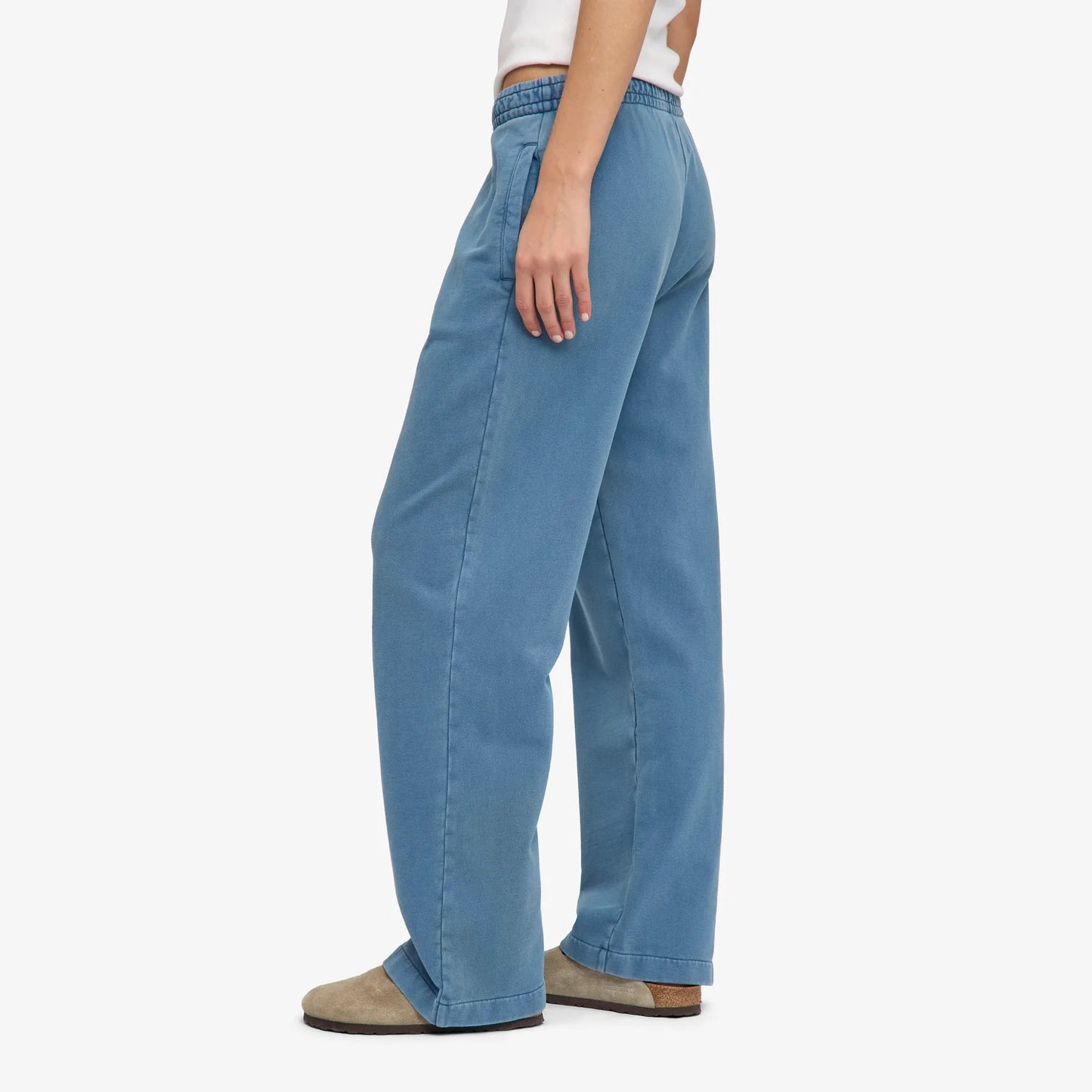 Organic Straight Leg Sweatpants - Faded Indigo