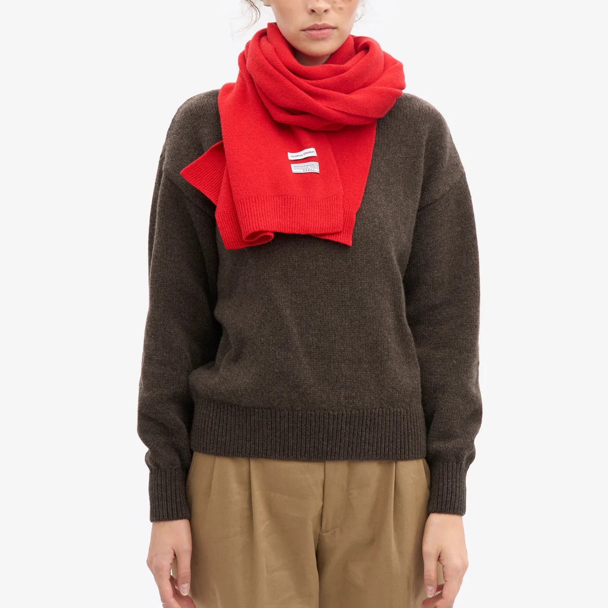 Merino Wool Scarf - Red Tangerine