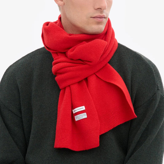 Merino Wool Scarf - Red Tangerine