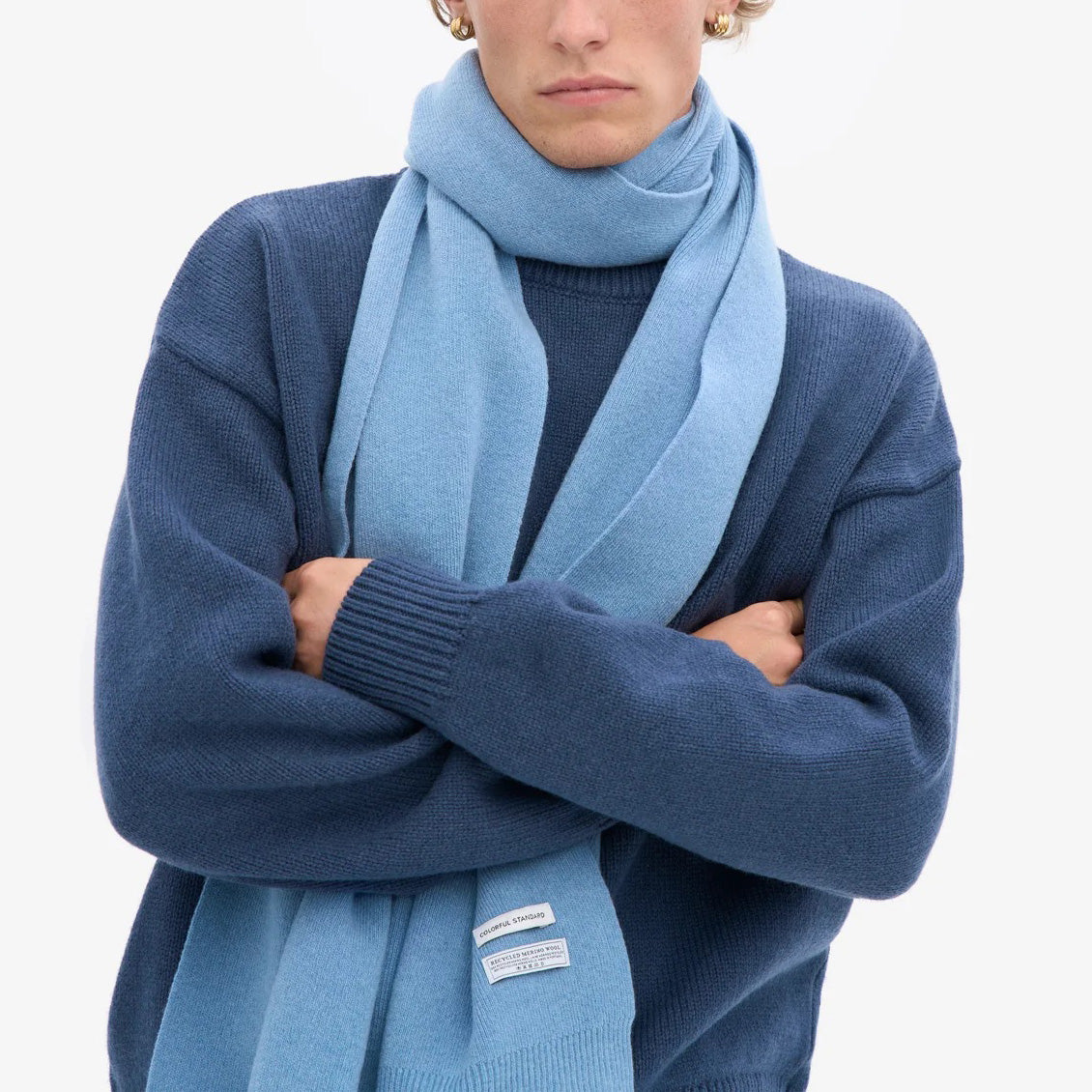 Merino Wool Scarf - Seaside Blue