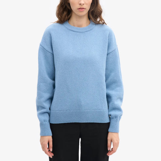 Oversized Merino Wool Crew - Seaside Blue