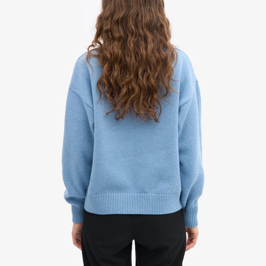 Oversized Merino Wool Crew - Seaside Blue