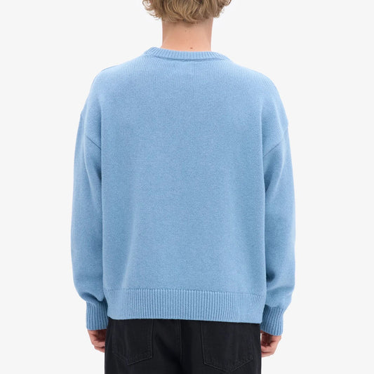 Oversized Merino Wool Crew - Seaside Blue