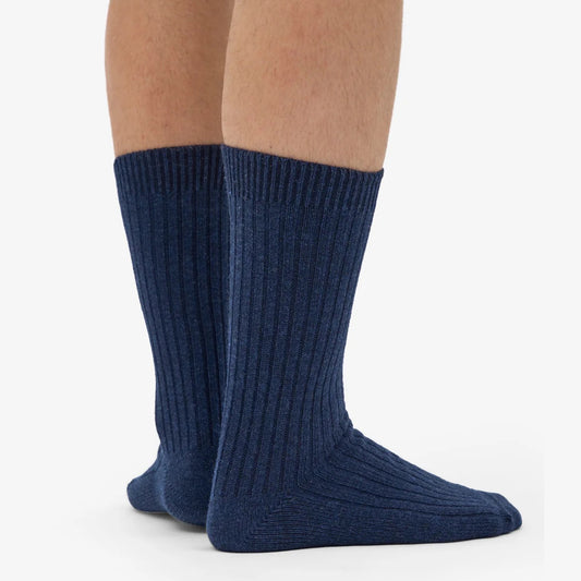 Merino Wool Blend Socks - Marine Blue