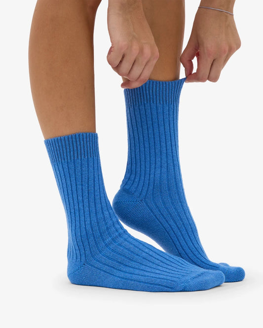 Merino Wool Blend Socks - Pacific Blue