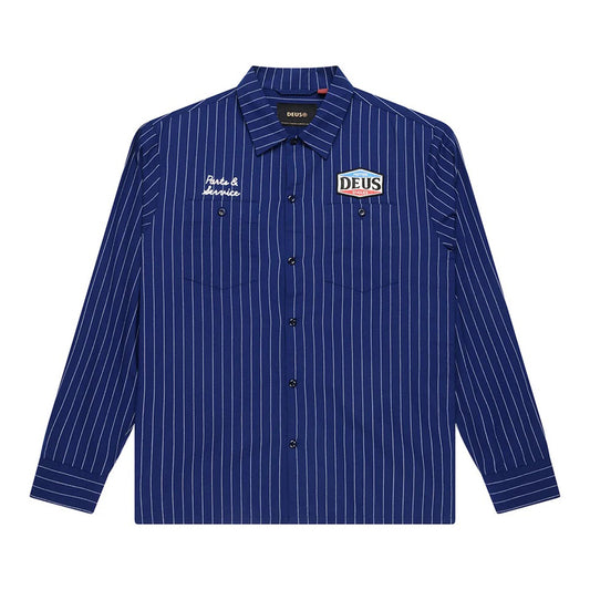 Forecourt Stripe Shirt (26.2) - Mechanic Blue