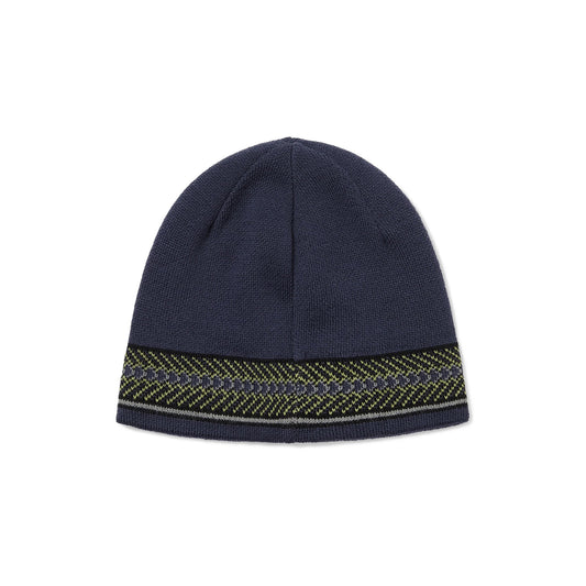 Diagonal Pattern Beanie - Navy