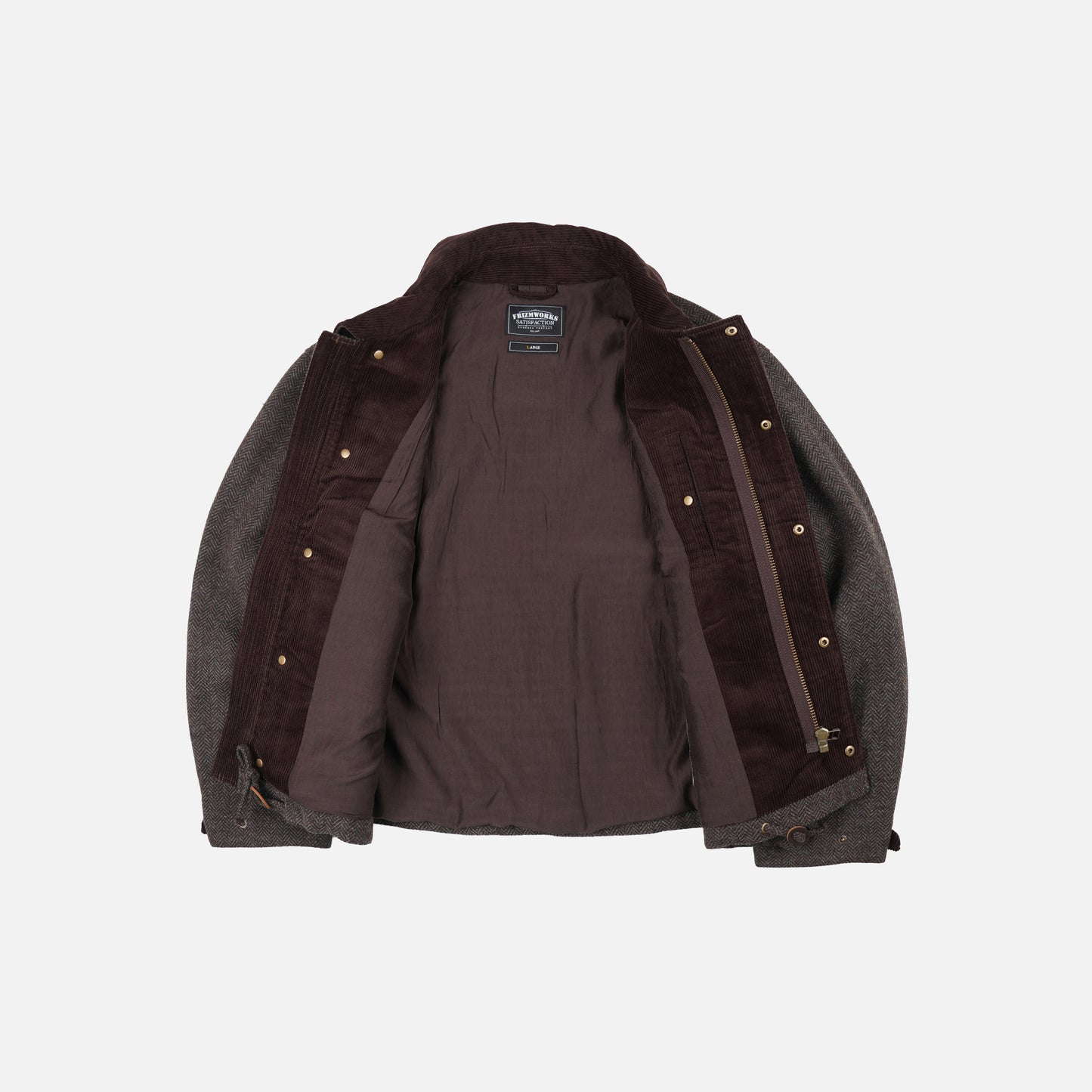 Herringbone Wool Hunting Jacket - Pine Browm