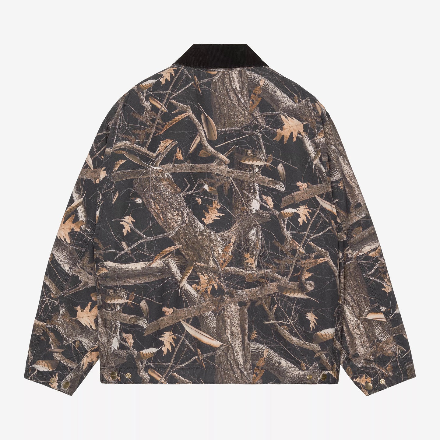 OG Detroit Jacket - Camo Feather Tree, Black / Black heavy stone wash