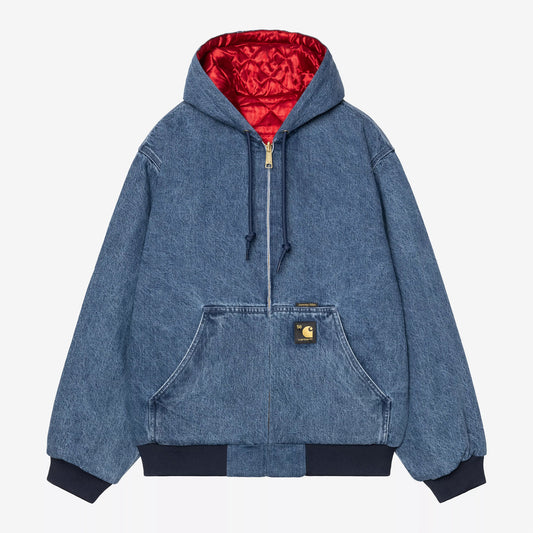 50 Years Anniversary OG Active Jacket Denim - Blue / USA Red (Stone Bleached)