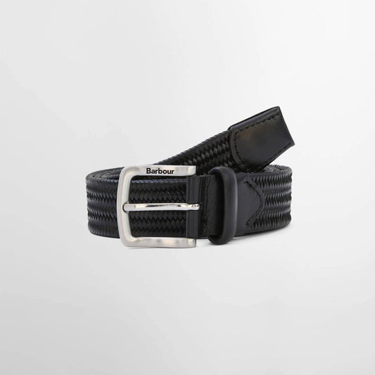 Stretch Leather Belt - Black