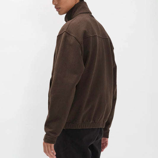 Hornidal Relaxed Organic Loopback Track Jacket - Delicioso Brown