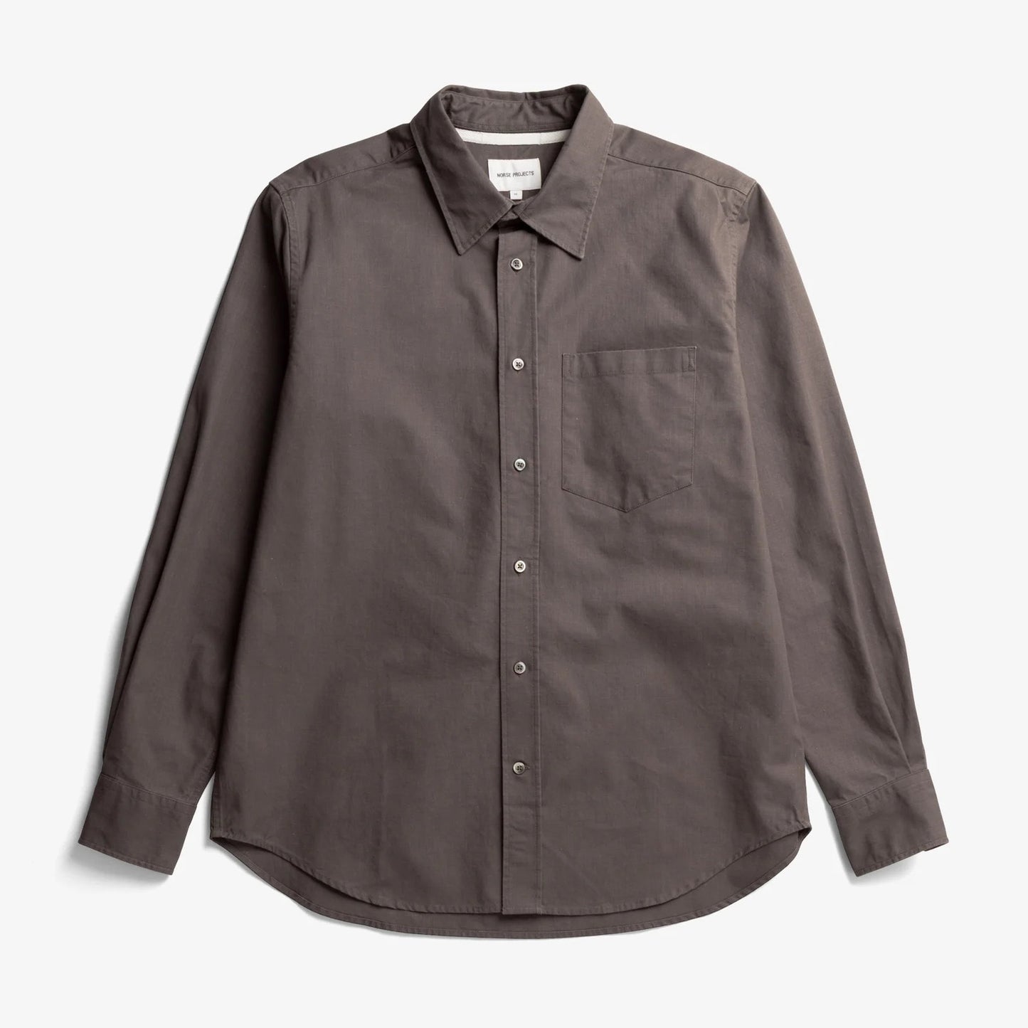 Kongshoved Cotton Faded Pigment Dyed Relaxed Shirt - Shale