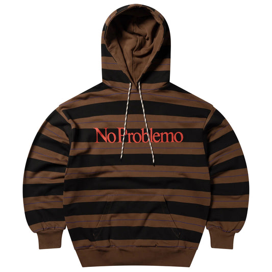 No Problemo Striped Hoodie - Brown
