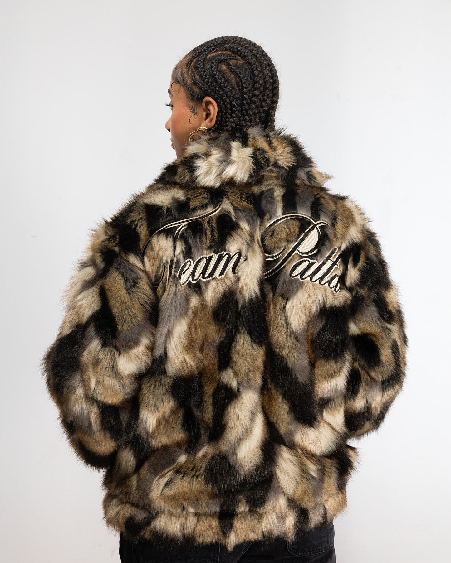 Faux Fur Patchwork Jacket - Multi