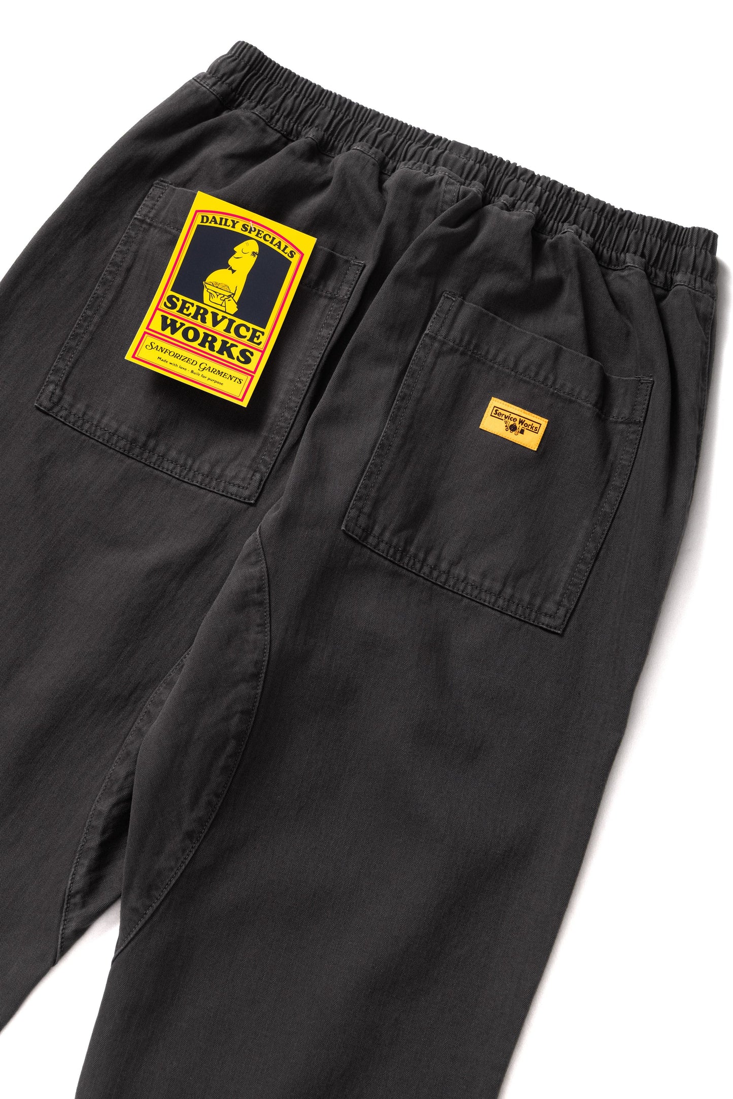 Pigment Herringbone Chef Pants - Black