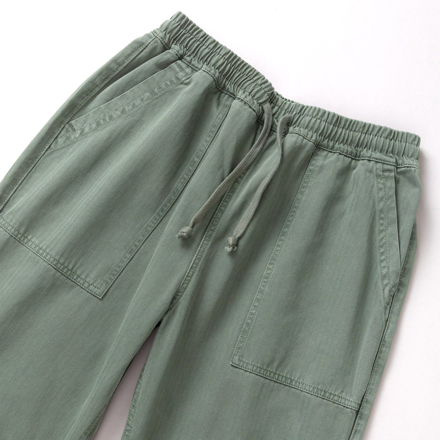 Pigment Herringbone Chef Pants - Olive