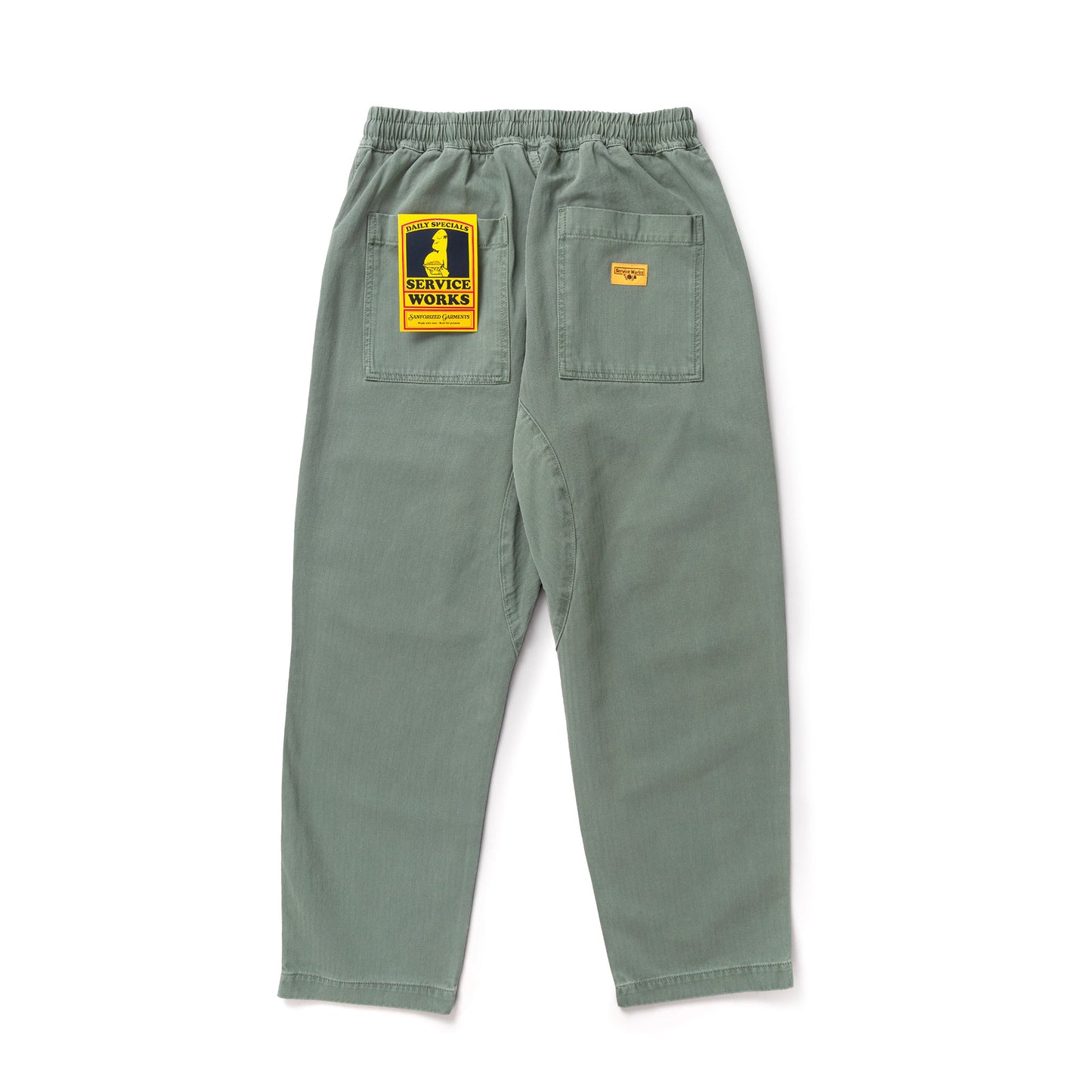 Pigment Herringbone Chef Pants - Olive