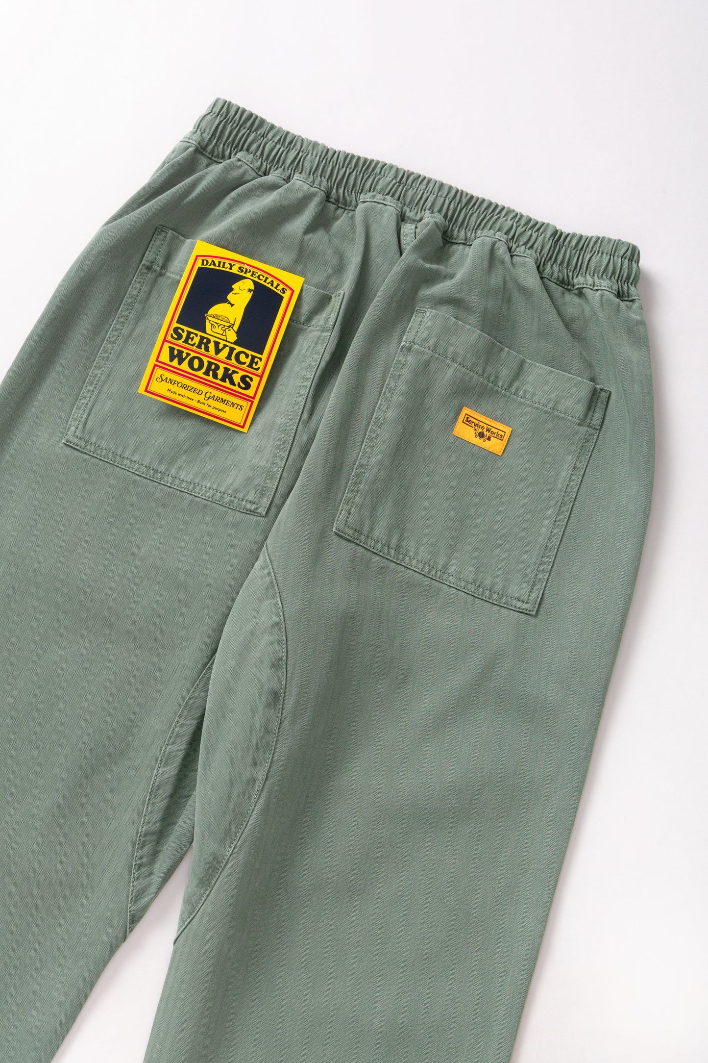 Pigment Herringbone Chef Pants - Olive
