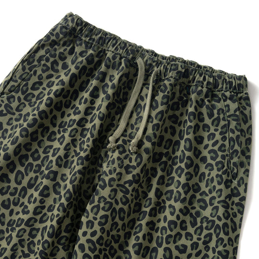 Patterned Easy Chef Pants - Green Leopard
