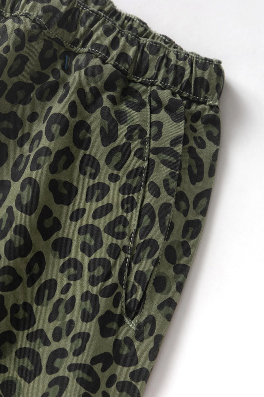 Patterned Easy Chef Pants - Green Leopard