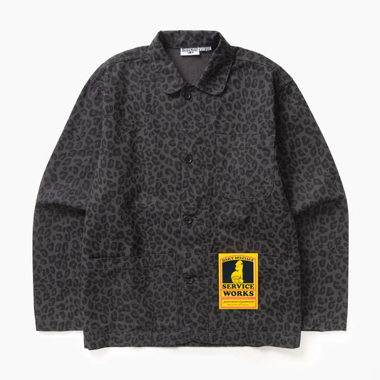 Patterned Easy Chef Shirt - Black Leopard
