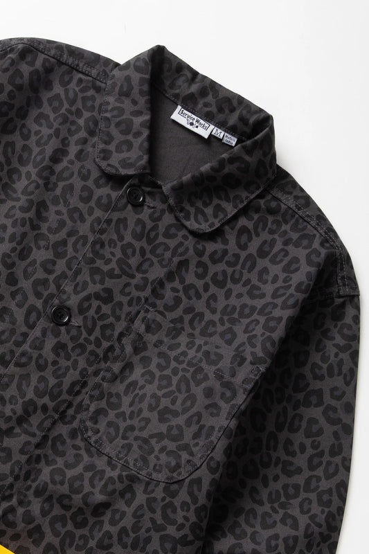 Patterned Easy Chef Shirt - Black Leopard