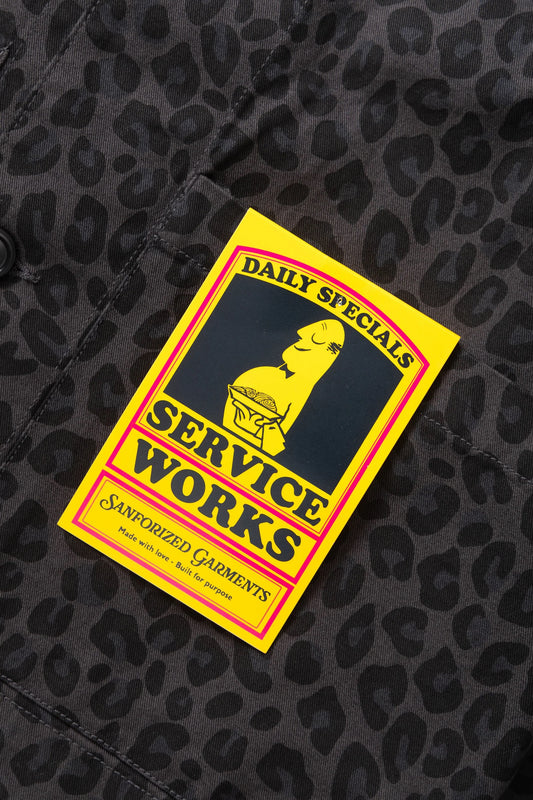 Patterned Easy Chef Shirt - Black Leopard