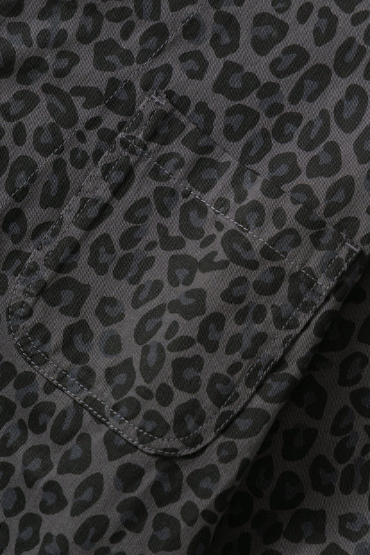 Patterned Easy Chef Shirt - Black Leopard